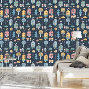 Papier Peint Pour Les Enfants - Une Ville De Style Scandinave – Image 3