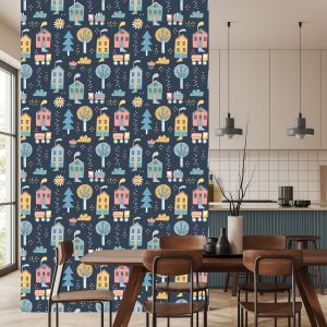 Papier Peint Pour Les Enfants - Une Ville De Style Scandinave – Image 4