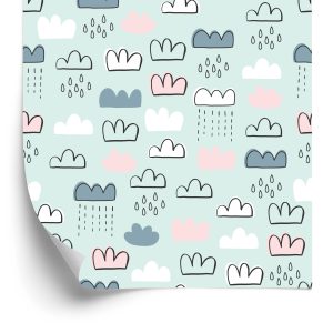 Papier Peint Pour Les Enfants - Nuages ​​Pluvieux Colorés – Image 2