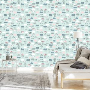 Papier Peint Pour Les Enfants - Nuages ​​Pluvieux Colorés – Image 3