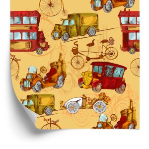 Papier Peint Pour Les Enfants - Voitures Anciennes Et Vélos Anciens – Image 2