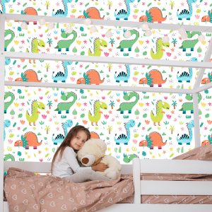 Papier Peint Pour Les Enfants - Dinosaures Drôles De Bande Dessinée – Image 7