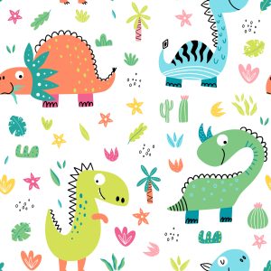 Papier Peint Pour Les Enfants - Dinosaures Drôles De Bande Dessinée – Image 1