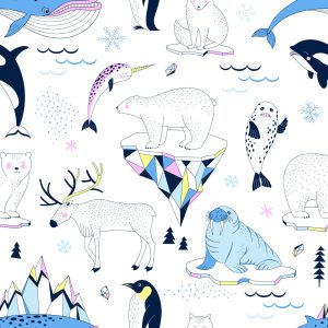 Papier Peint Pour Les Enfants - Animaux Sauvages De L'arctique – Image 1