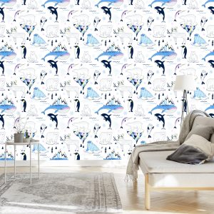 Papier Peint Pour Les Enfants - Animaux Sauvages De L'arctique – Image 3