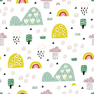 Papier Peint Pour Les Enfants - Paysage Pluvieux – Image 1