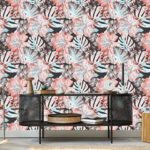 Papier Peint Feuilles Et Fleurs Exotiques – Image 5