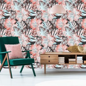 Papier Peint Feuilles Et Fleurs Exotiques – Image 6