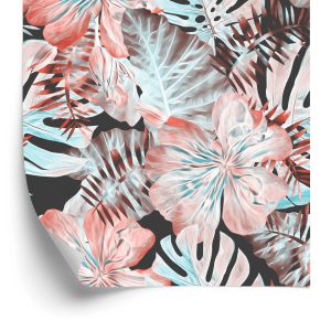 Papier Peint Feuilles Et Fleurs Exotiques – Image 2