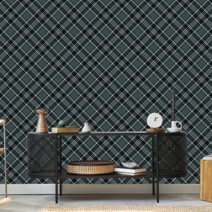 Papier Peint Tartan Dans Les Tons De Gris – Image 5