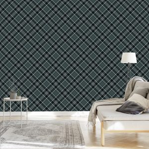 Papier Peint Tartan Dans Les Tons De Gris – Image 3