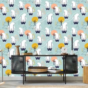 Papier Peint Pour Les Enfants - Ours Et Arbres – Image 5