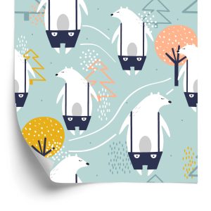 Papier Peint Pour Les Enfants - Ours Et Arbres – Image 2
