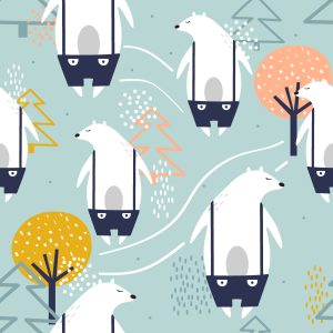 Papier Peint Pour Les Enfants - Ours Et Arbres – Image 1