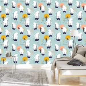 Papier Peint Pour Les Enfants - Ours Et Arbres – Image 3