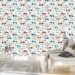 Papier Peint Pour Les Enfants - Course Automobile En Montagne – Image 3