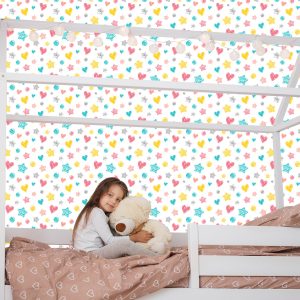 Papier Peint Pour Les Enfants - Étoiles, Cœurs Et Pois Élégants – Image 7
