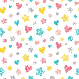 Papier Peint Pour Les Enfants - Étoiles, Cœurs Et Pois Élégants – Image 1