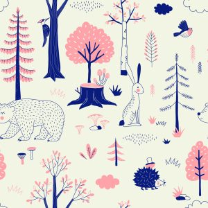 Papier Peint Pour Les Enfants - Animaux De La Forêt Dans La Forêt D'automne – Image 1