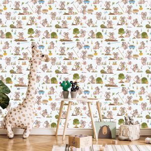 Papier Peint Pour Les Enfants - Souris Travailleuses Dans Le Jardin – Image 5