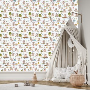 Papier Peint Pour Les Enfants - Souris Travailleuses Dans Le Jardin – Image 3