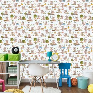 Papier Peint Pour Les Enfants - Souris Travailleuses Dans Le Jardin – Image 4