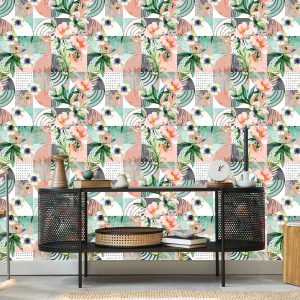 Papier Peint Patchwork Floral Moderniste – Image 5