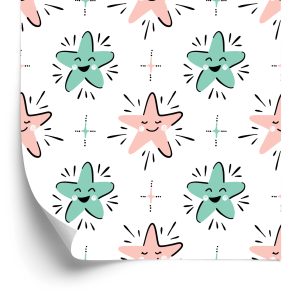 Papier Peint Pour Les Enfants - Joyeuses Étoiles Colorées – Image 2