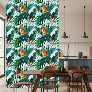 Papier Peint Tigres Et Feuilles Tropicales – Image 4
