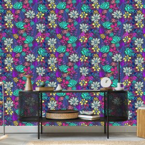 Papier Peint Pour Les Enfants - Un Bouquet De Belles Fleurs Colorées – Image 5