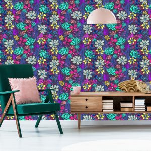 Papier Peint Pour Les Enfants - Un Bouquet De Belles Fleurs Colorées – Image 6