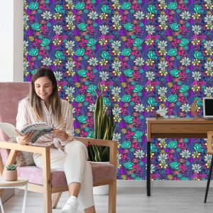 Papier Peint Pour Les Enfants - Un Bouquet De Belles Fleurs Colorées – Image 7