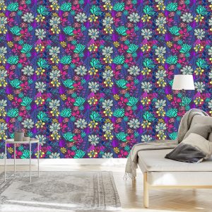 Papier Peint Pour Les Enfants - Un Bouquet De Belles Fleurs Colorées – Image 3