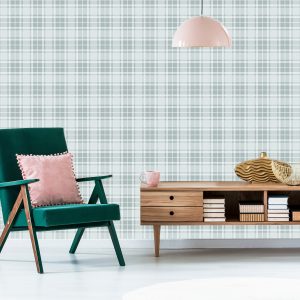 Papier Peint Plaid Écossais Gris Classique – Image 6