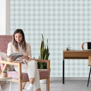Papier Peint Plaid Écossais Gris Classique – Image 7