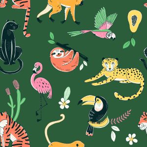 Papier Peint Pour Les Enfants - Animaux Sauvages I. – Image 1