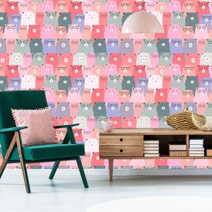Papier Peint Pour Les Enfants - Ours En Peluche Colorés Au Style Scandinave – Image 6