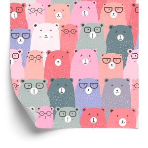Papier Peint Pour Les Enfants - Ours En Peluche Colorés Au Style Scandinave – Image 2