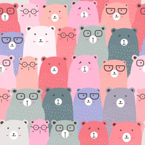 Papier Peint Pour Les Enfants - Ours En Peluche Colorés Au Style Scandinave – Image 1
