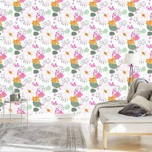Papier Peint Pour Les Enfants - Belles Fleurs Colorées – Image 3