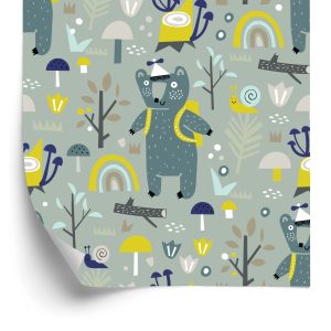 Papier Peint Pour Les Enfants - Ours Drôles Dans La Forêt – Image 2