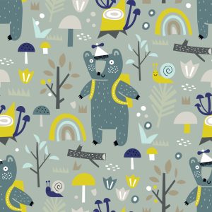 Papier Peint Pour Les Enfants - Ours Drôles Dans La Forêt – Image 1