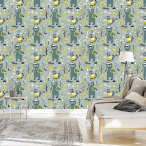Papier Peint Pour Les Enfants - Ours Drôles Dans La Forêt – Image 3