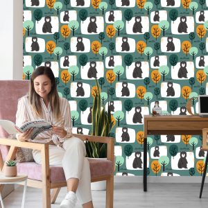 Papier Peint Pour Les Enfants - Adorables Nounours Dans La Forêt – Image 7
