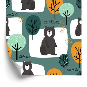 Papier Peint Pour Les Enfants - Adorables Nounours Dans La Forêt – Image 2