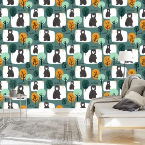 Papier Peint Pour Les Enfants - Adorables Nounours Dans La Forêt – Image 3