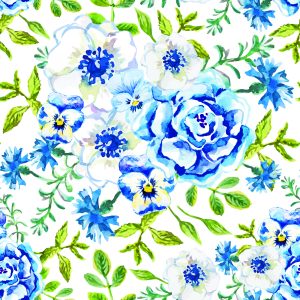 Papier Peint Roses, Renoncules, Bleuets Et Pensées – Image 1