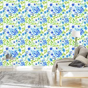 Papier Peint Roses, Renoncules, Bleuets Et Pensées – Image 3