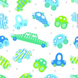 Papier Peint Pour Les Enfants - Voitures Bleues - Vertes – Image 1