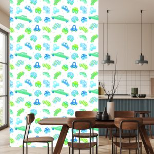 Papier Peint Pour Les Enfants - Voitures Bleues - Vertes – Image 4
